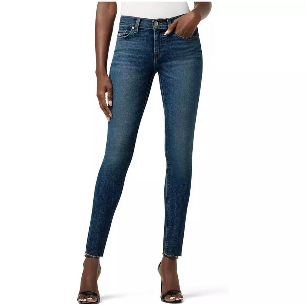 Hudson Krista Super Skinny Jeans Womens 27 Blue Stretch Denim Made USA Flap